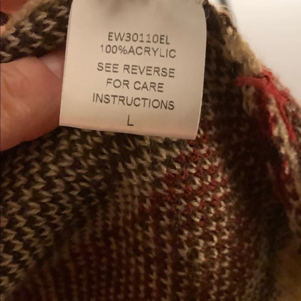 Women’s Cozy Soft Western / Boho Patterned Cardigan with Fringe sz L - Picture 4 of 7